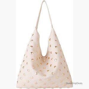 Studded Hobo Purse Vegan Leather Tote Bag Punk Handbag